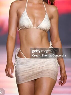 Crystal cruise moda minx Rhinestone Triangle String Bikini Top & Bottom Set